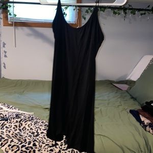 Black bodysuit shorts spaghetti strap with back out